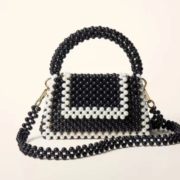 NWT Colorblock Beaded Crossbody Bag - kate spade new york x Target Black/White - Picture 1 of 6
